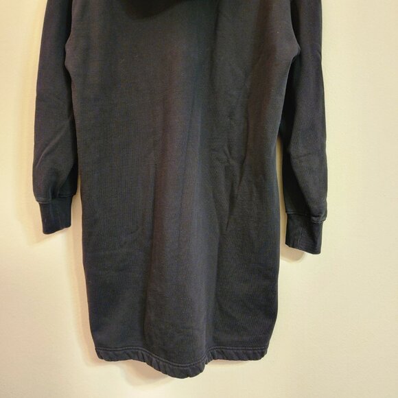 COS Hooded Sweatshirt Dress Black 100% Cotton Pocket Long Slv Women S Sporty - Picture 14 of 16